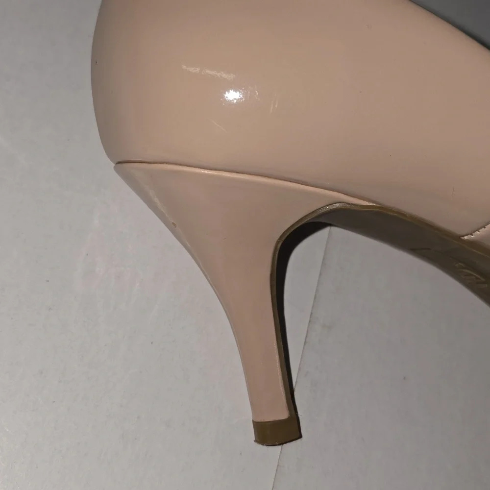 New Directions Beige Nude Heels w Peep Toes Womens Size 8.5 - Picture 8 of 12